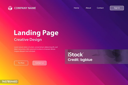 istock Landing page Template - Modern abstract background - Trendy Purple gradient 1457854483
