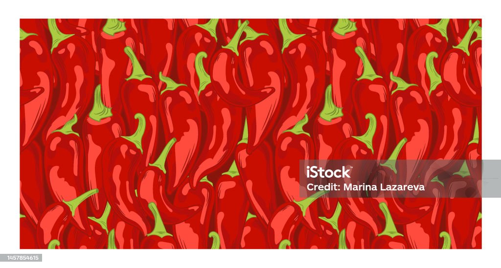 Salsa Pattern Pepper Peppers Pattern 4eps Stock Illustration - Download Image Now ...