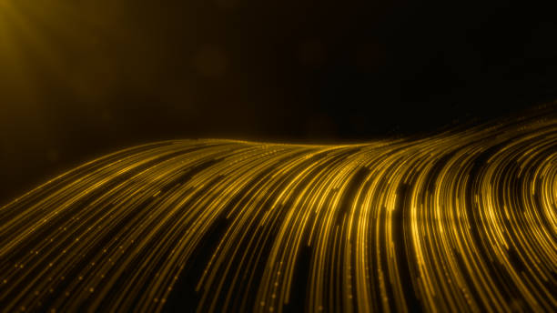 istock Gold digital line abstract background for new year or important events, 3d rendering 1457855545