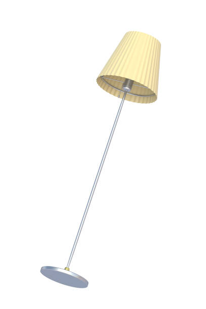 istock Vintage floor lamp isolated on white background. 3d render 1457859144