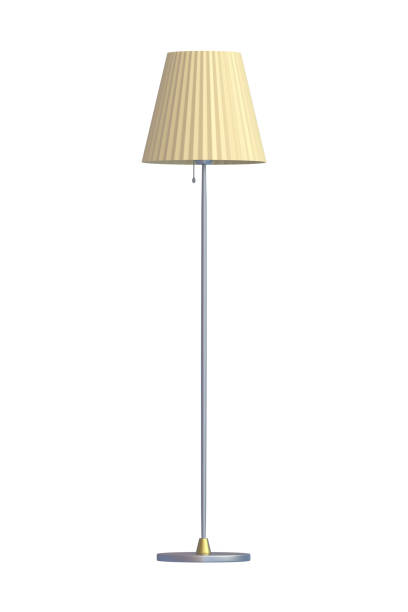 istock Vintage floor lamp isolated on white background. 3d render 1457859147