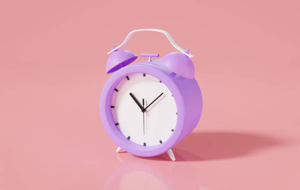 istock Alarm clock icon minimal style on pink background. 3d rendering illustration. Time, wake up, planning.concept for banner, website 1457861010