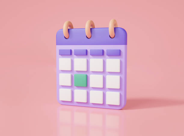 istock 3d render illustration calendar icon on pink background. calendar assignment icon. holiday, event, date, note. Planning concept. minimal style 1457861029
