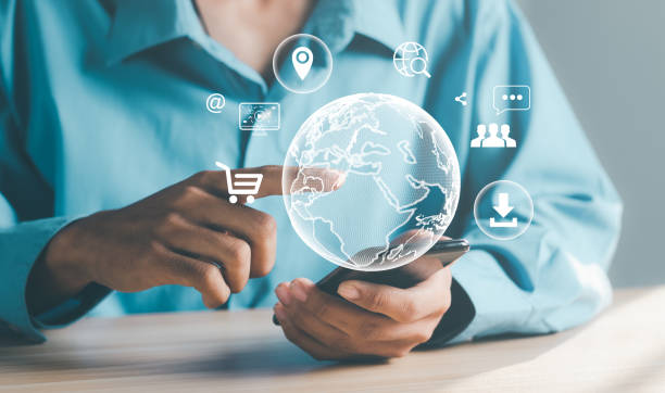 istock Digital transformation technology strategy, Global communication network concept. Business Process Digitization. 1457865990