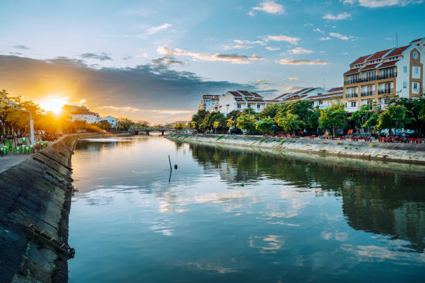 istock Hoi An ancient town, sunset over the river 1457869285