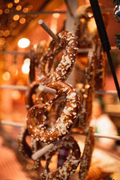 istock Fresh fragrant pretzel with a golden brown crust 1457869564