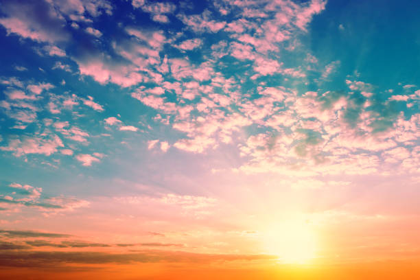 Colorful cloudy sky at sunset