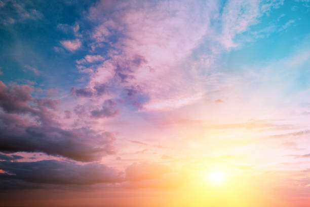 istock Colorful cloudy sky at sunset. Gradient color. Sky texture. Abstract nature background 1457871321