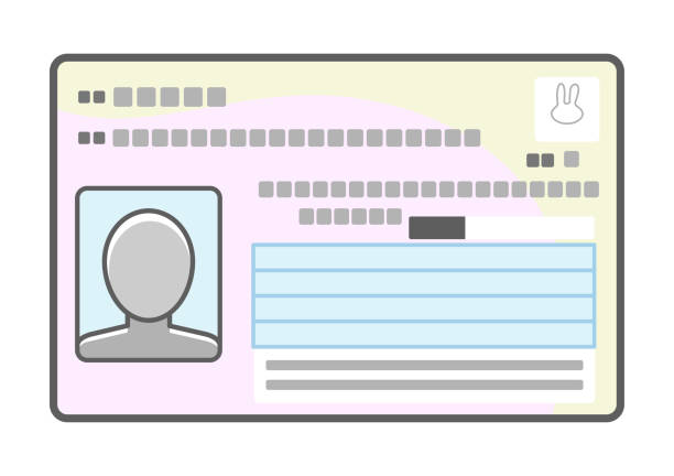 Illustration of the front side of My Number Card Illustration of the front side of My Number Card. 
My Number Card is Japanese ID card with social security and tax number. public service icon stock illustrations