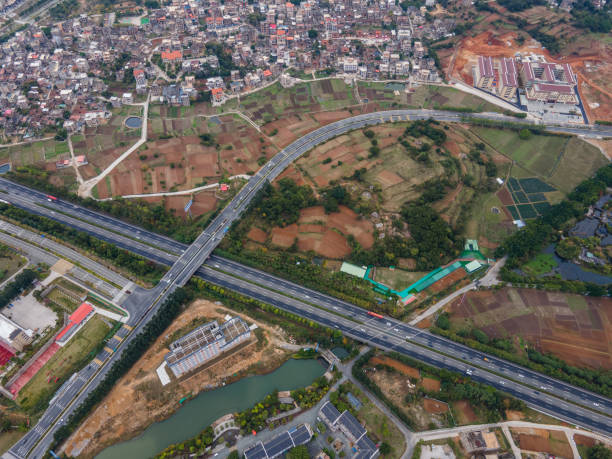 istock Aerial view of urban highway 1457875702