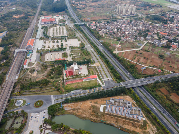 istock Aerial view of urban highway 1457875770