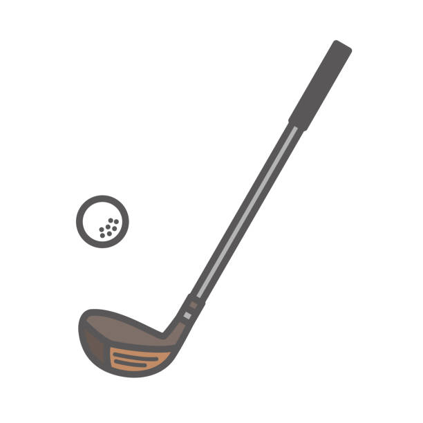 ゴルフクラブ(ドライバー)とゴルフボールのアイコンセット - golf club illustrations点のイラスト素材／クリップアート素材／マンガ素材／アイコン素材