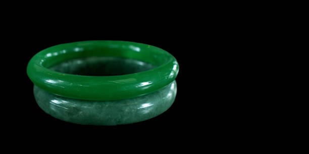 istock Real jade is a gold necklace decorated with green jade. 1457876362