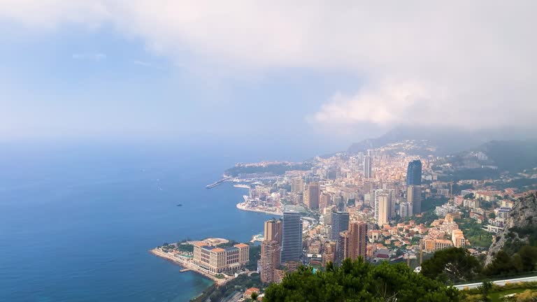 Aerial view of Monte Carlo's cityscape