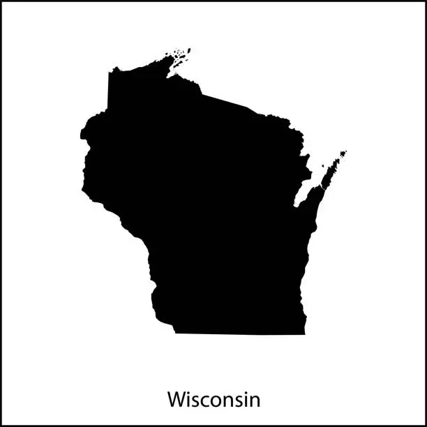 Vector illustration of Wisconsin map