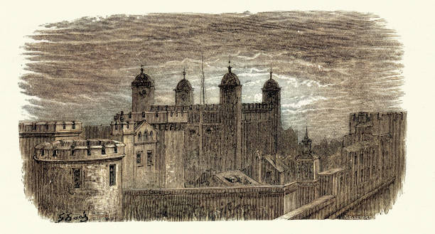 illustrations, cliparts, dessins animés et icônes de la tour de londres, un château historique sur la rive nord de la tamise - tour-de-londres
