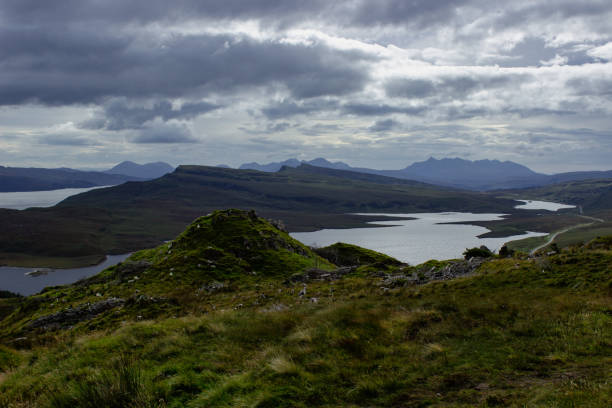 Loch Leathan panorama, Isle of Skye stock photo