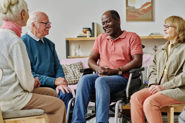 istock Senior people talking to each other 1457896169