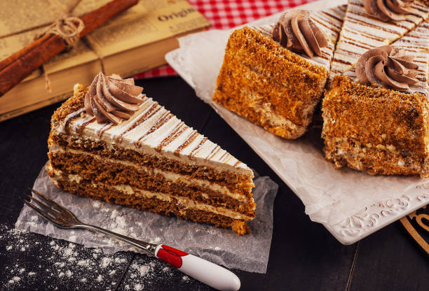 istock Carrot cake with walnuts and chocolate cream 1457902772