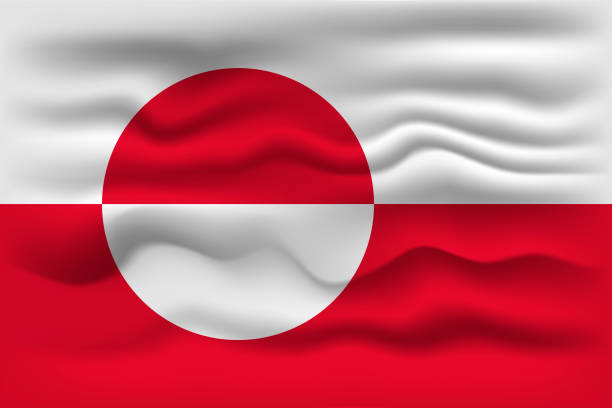 istock Waving flag of the country Greenland. Vector illustration. 1457903903