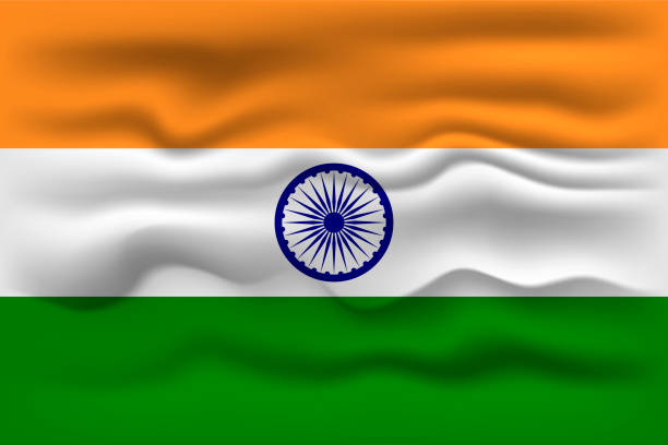 istock Waving flag of the country India. Vector illustration. 1457903941