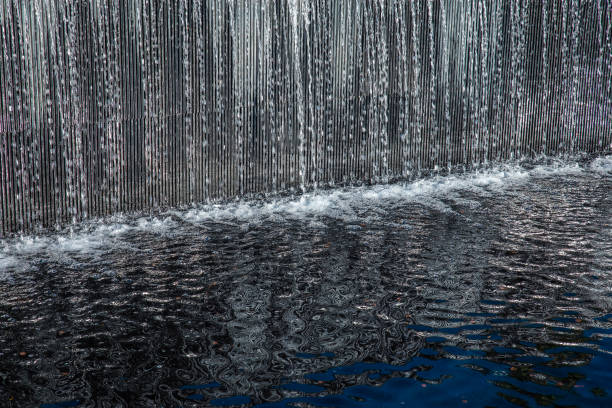 decorative artificial water curtain on the pond