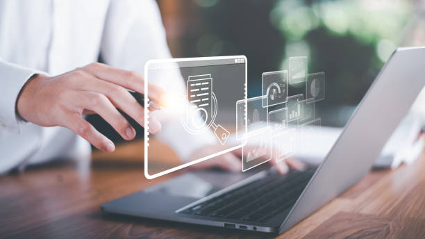 istock Businessman Audit documents, quality assessment management With a checklist, business document evaluation process, market data report analysis and consulting, plan review process. 1457904730