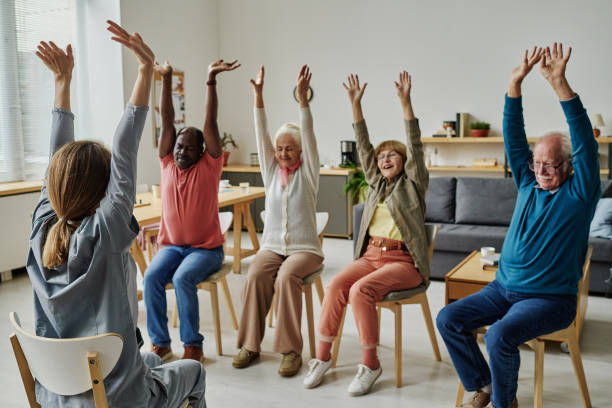 istock Senior people exercising in the morning 1457906069