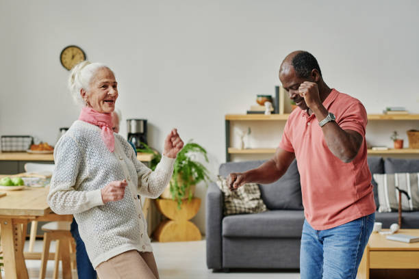 istock Senior couple having fun during dance 1457906596