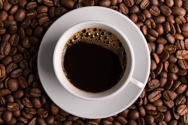 istock Black coffee or espresso in white cup 1457908329