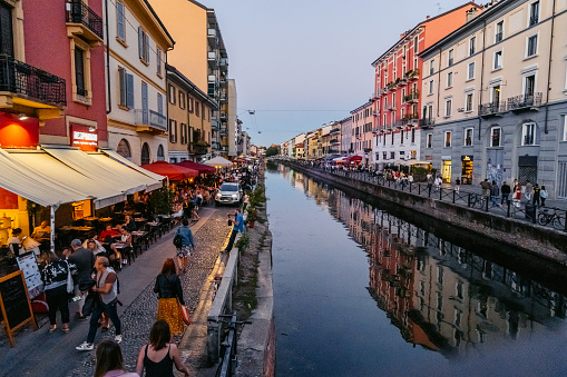 Navigli Canal In Milan At Dawn