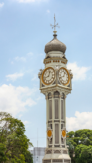 Beautiful historic tower landmark watch at a  square. Belém-Pará-Brazil.