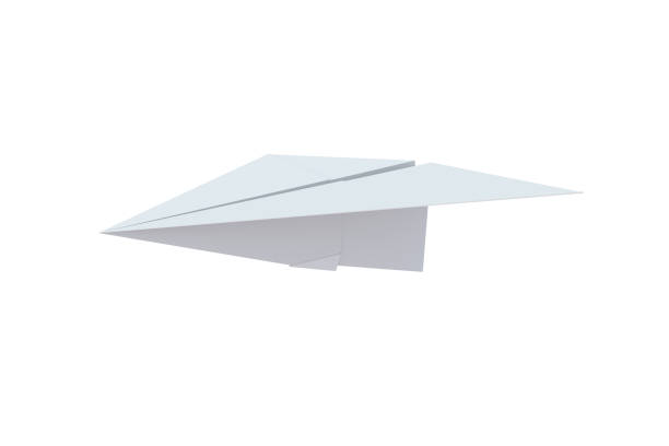 istock Handmade paper plane isolated on white background. Origami airplane. 3d render 1457913211