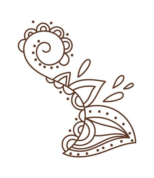 istock Mehendi flat icon Special ornament Traditional tattoo art 1457915754