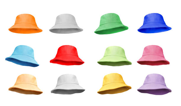 bucket hat set isolated on white background