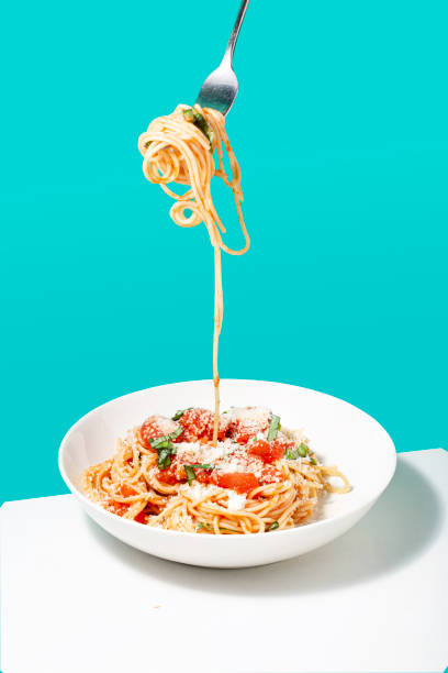 istock Homemade spaghetti with tomato sauce and fork. Arrabbiata pasta. 1457922603