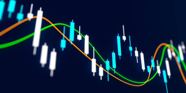istock Stock exchange chart with lines moves up and down. 1457926582