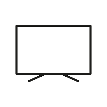istock TV Set with Wide Monitor Line Icon. Television LED Display Linear Pictogram. LCD Electronic Technology Monitor Outline Symbol. Smart TV Home Equipment. Editable Stroke. Isolated Vector Illustration 1457927746