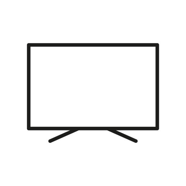 TV Set with Wide Monitor Line Icon. Television LED Display Linear Pictogram. LCD Electronic Technology Monitor Outline Symbol. Smart TV Home Equipment. Editable Stroke. Isolated Vector Illustration TV Set with Wide Monitor Line Icon. Television LED Display Linear Pictogram. LCD Electronic Technology Monitor Outline Symbol. Smart TV Home Equipment. Editable Stroke. Isolated Vector Illustration. tv stock illustrations