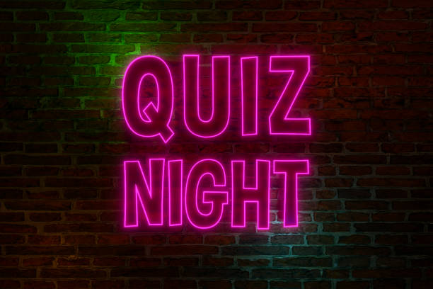 istock Quiz nigh, neon sign. 1457928244