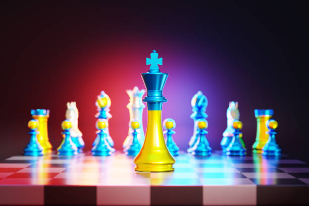 istock Ukrainian flag chess king on a chessboard 1457931894