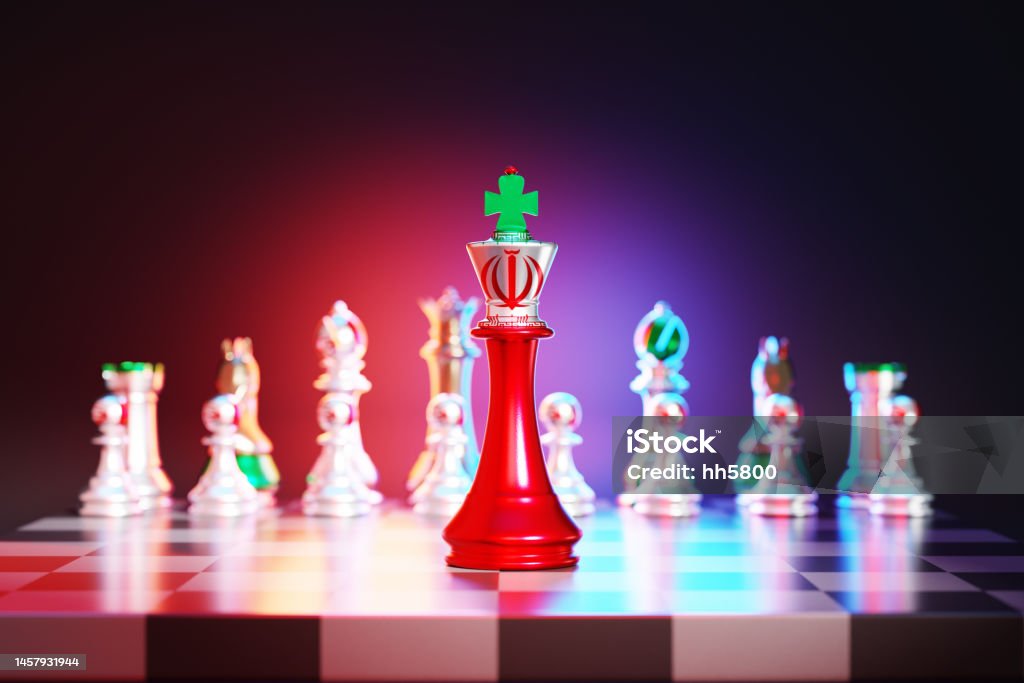 Iranian Flag chess king on a chessboard Iranian Flag, Iran, Nuclear Weapon, Flag, All Middle Eastern Flags,chess king Abstract Stock Photo