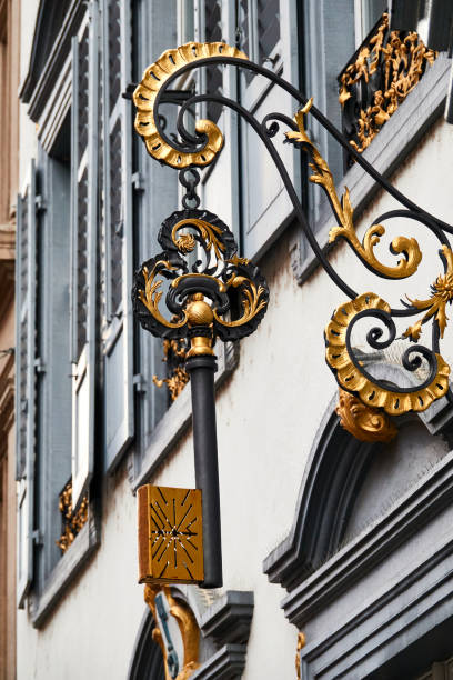 istock House sign, a golden key 1457933031