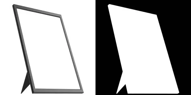 3D rendering illustration of a desktop photo picture frame