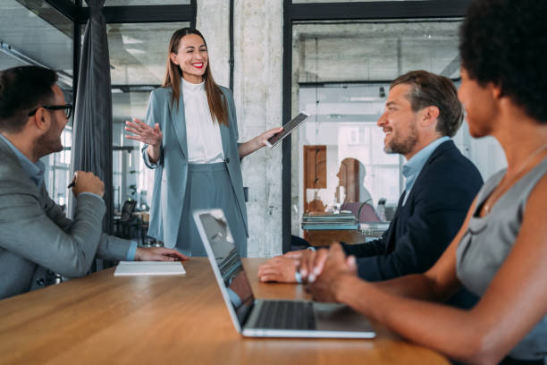 istock Business persons on meeting in the office. 1457947737