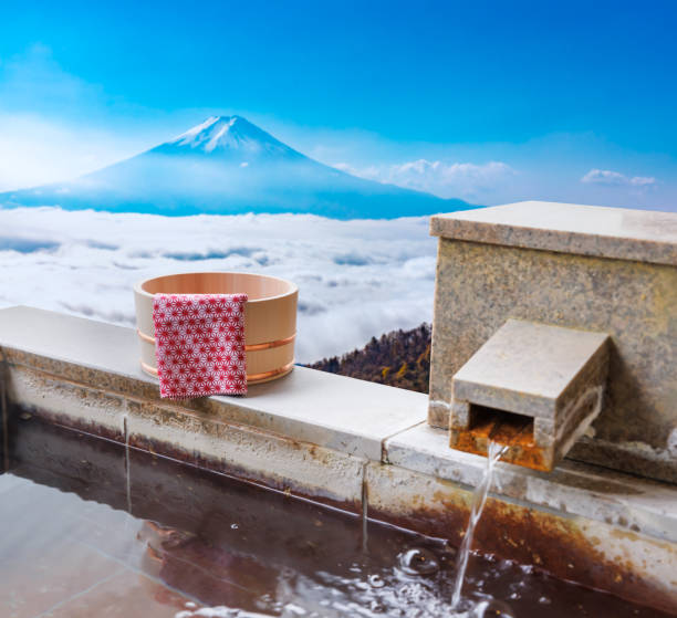 istock Image of a warm and comfortable open-air bath 1457951419