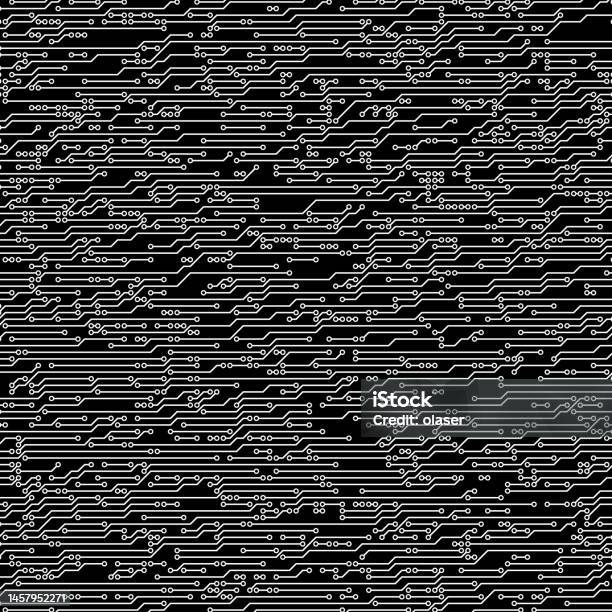 Electronics Pattern Circit Dark Circuit Board Style Of Abstract Circular Electronics Background ...