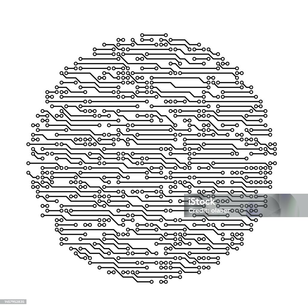 Eleccircuit Pattern Circular Electronic Circuit Board Pattern Stock Illustration - Download ...