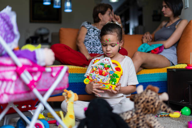 istock Little girl playing at home 1457953526