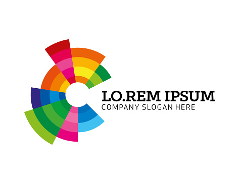 Vector Illustration of a Colorful Pallet Circle Spectrum Brand Company Symbol Template